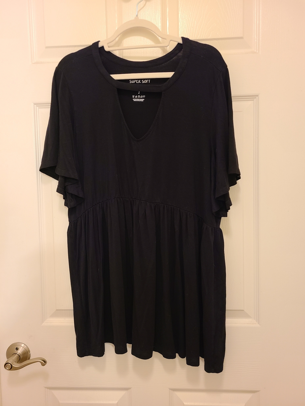 torrid Black Ruffled Sleeve Babydoll Tunic